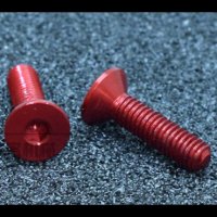 Aluminum 7075 Screw [Countersunk Head] (M3*8 / 10pcs / Red)[09-507]