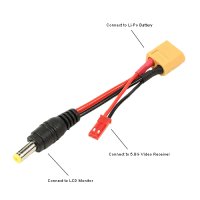 FPV LCD Monitor (DC 5.5) & 5.8G (JST) Receiver Cable (Supply Power From Li-Po Battery) [03-798]
