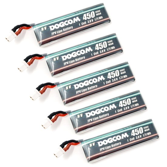 DOGCOM 450mAh 100C 1S 3.8V FPV リポ バッテリー BT2.0