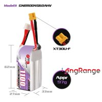 GNB 1100Mah 4S 15.2V 60C/120C Lihv Lipo Battery with XT30 Plug [FB-6719048]