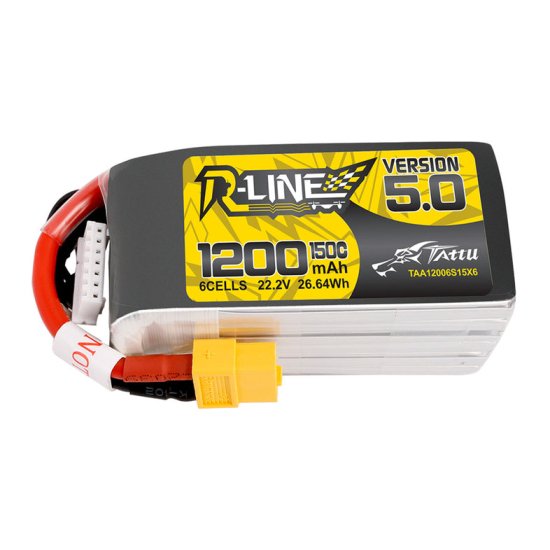 Tattu R-Line Version 5.0 1200mAh 22.2V 150C 6S1P リポバッテリー 