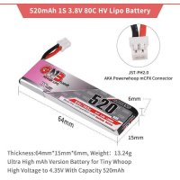 GNB 520mah 1S 3.8V Lipo Battery 80C HV LiHv Battery JST-PH2.0 [FB-5685816]