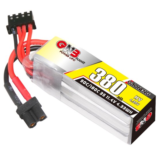 GAONENG GNB LiHV 3S 11.4V 380mAh 90C XT30 リポバッテリー