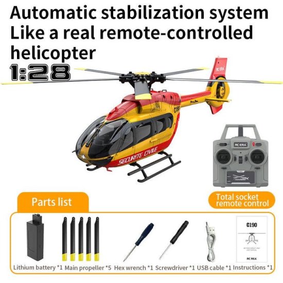 RC ヘリコプター RC ERA C190 H145 1:28 スケール 2.4G 6CH 6軸高度保持オプティカルフローポジショニング RTF  バージョン