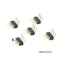 3 Pin Connector 90 Angle (2.54mm, MALE, 5PCS) (HJ)