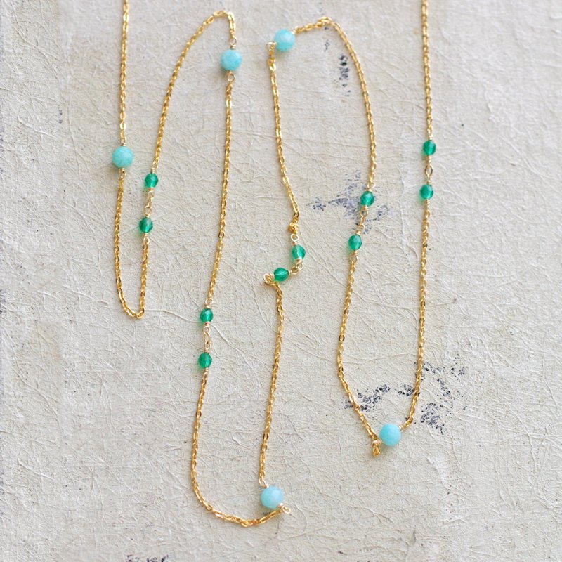 chain : Amazonaisite & Green Onyx（necklace）40・50・60 cm