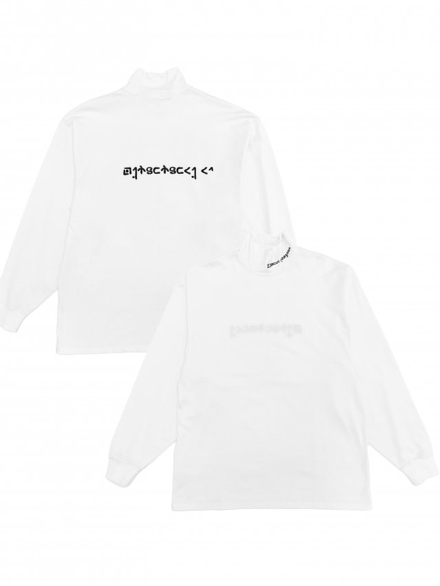 【先行予約商品1月下旬お届け予定】MITSUTSUKI - 異世界文字 High Neck L/S T-Shirts (WHITE)