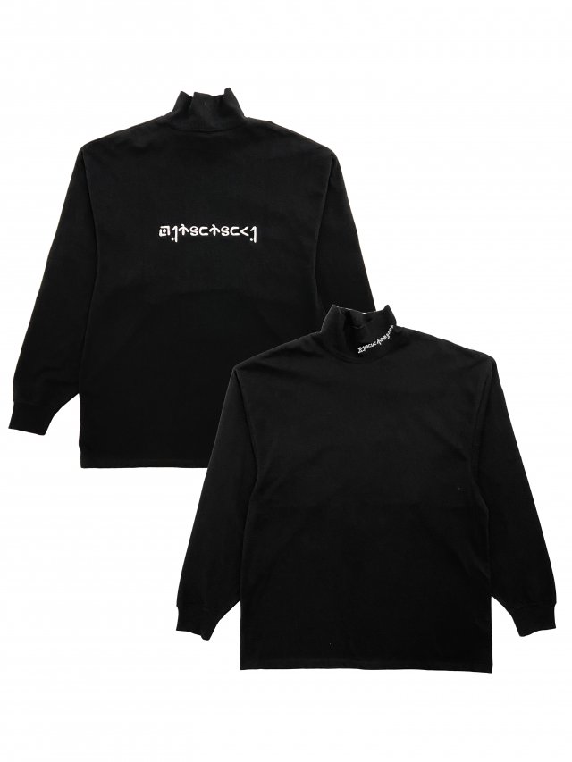 【先行予約商品1月下旬お届け予定】MITSUTSUKI - 異世界文字 High Neck L/S T-Shirts (BLACK)