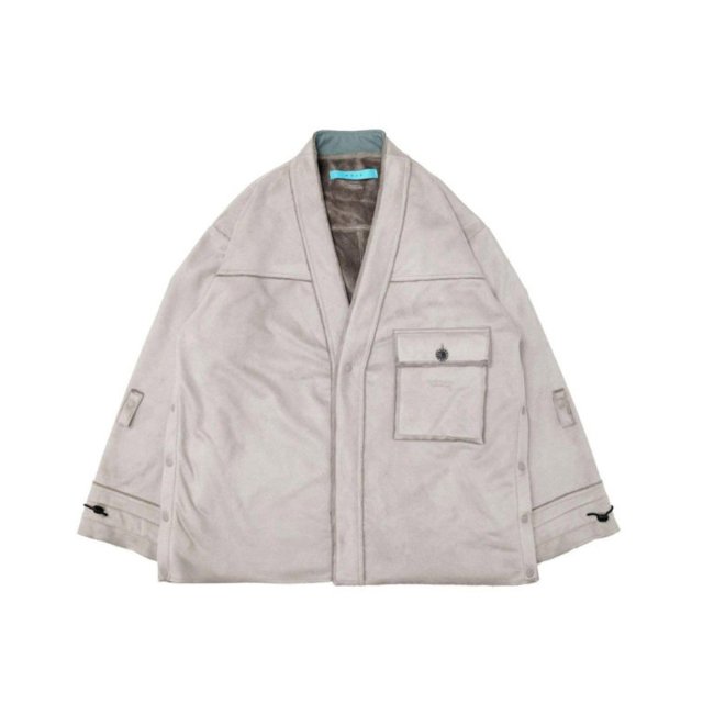 <img class='new_mark_img1' src='https://img.shop-pro.jp/img/new/icons1.gif' style='border:none;display:inline;margin:0px;padding:0px;width:auto;' />MUZE TURQUOISE LABEL - SUEDE BOMBER CARDIGAN (GRAY) ミューズ スウェードボンバーカーディガン グレー