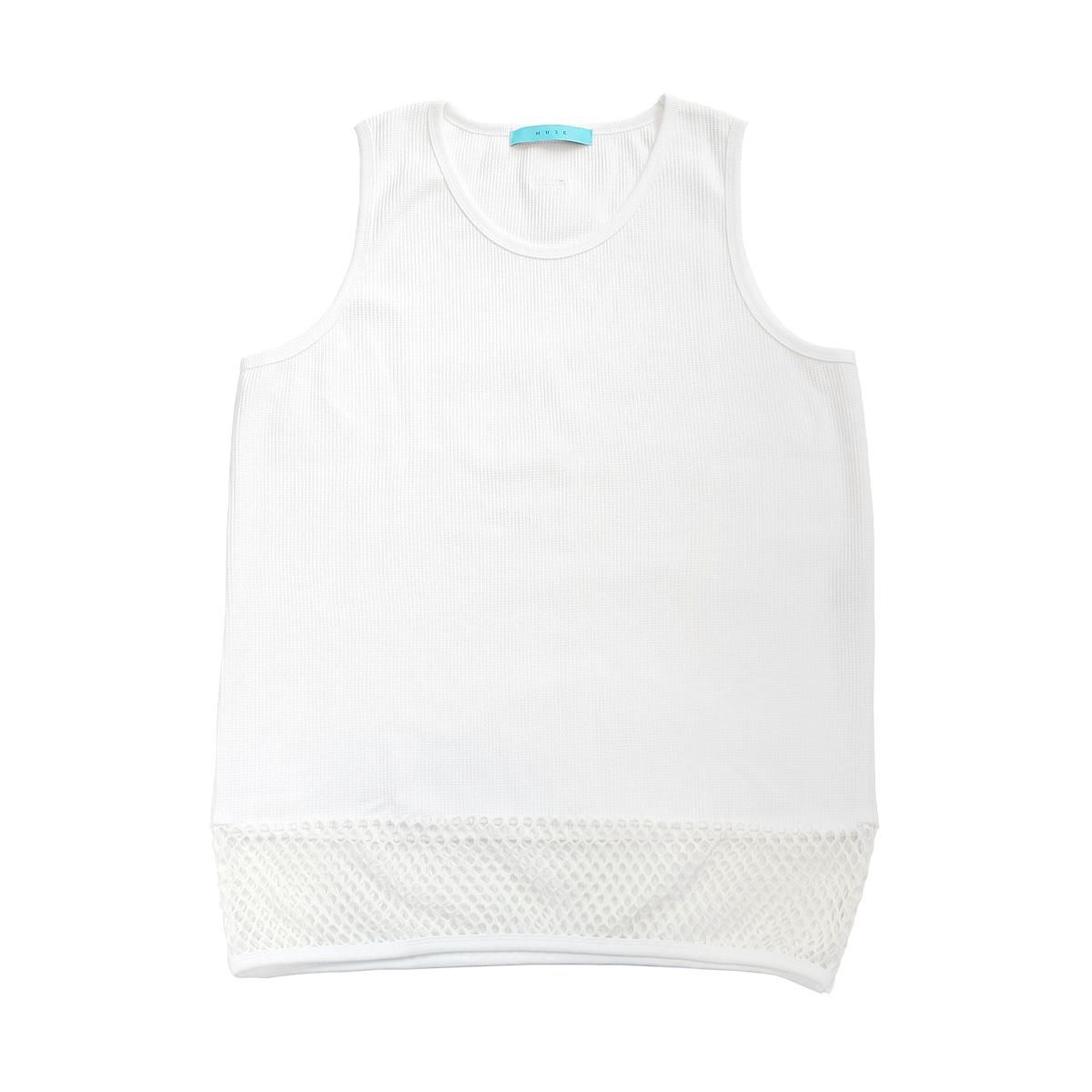 MUZE TURQUOISE LABEL - HEM MESH TANKTOP (WHITE) ミューズ 2022年春 銀座買取 MUZE ホワイト メッシュタンクトップ タンクトップ