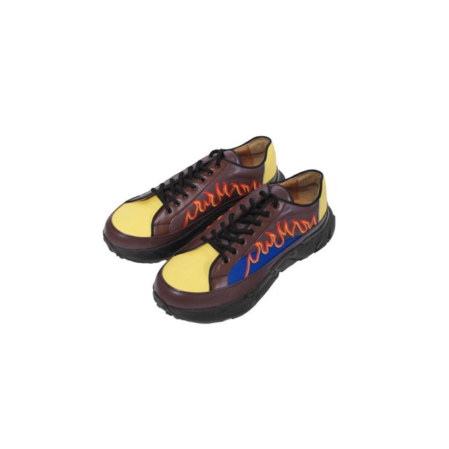<img class='new_mark_img1' src='https://img.shop-pro.jp/img/new/icons1.gif' style='border:none;display:inline;margin:0px;padding:0px;width:auto;' />TENDER PERSON - FLAME EMBROIDERY SHOES (BLACK MIX) 