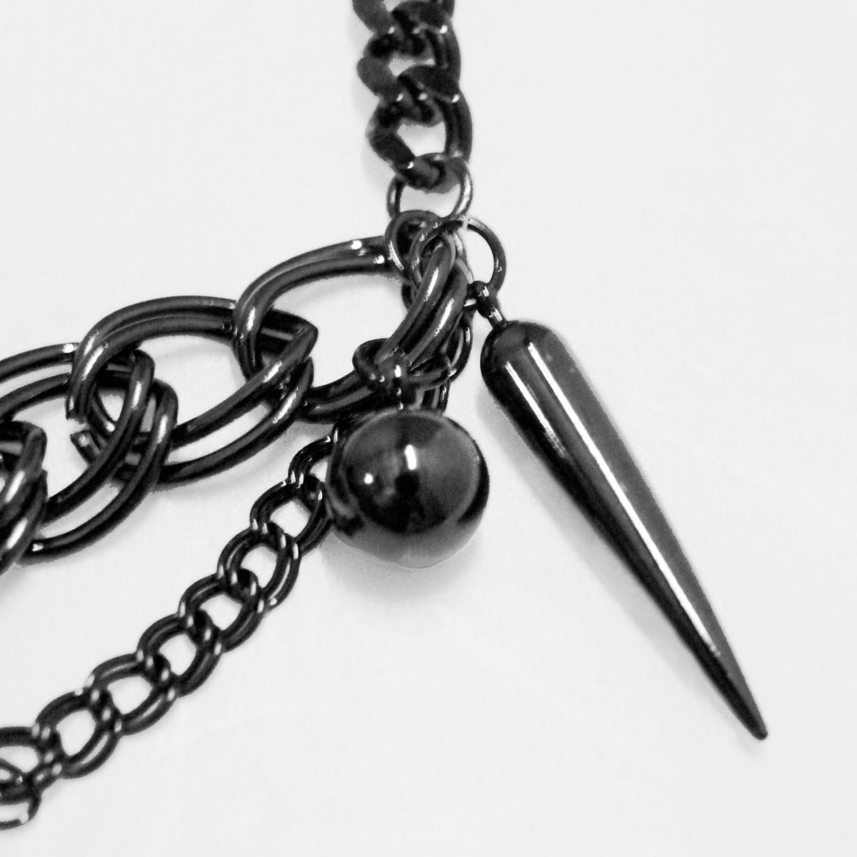 PRDX PARADOX TOKYO - SPIKES CHAIN BRACELET ( GUNMETAL BLACK 