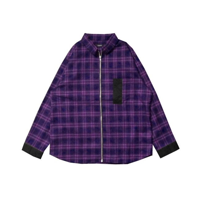 <img class='new_mark_img1' src='https://img.shop-pro.jp/img/new/icons1.gif' style='border:none;display:inline;margin:0px;padding:0px;width:auto;' />PRDX PARADOX TOKYO - CHECK ZIP SHIRTS ( PURPLE ) 