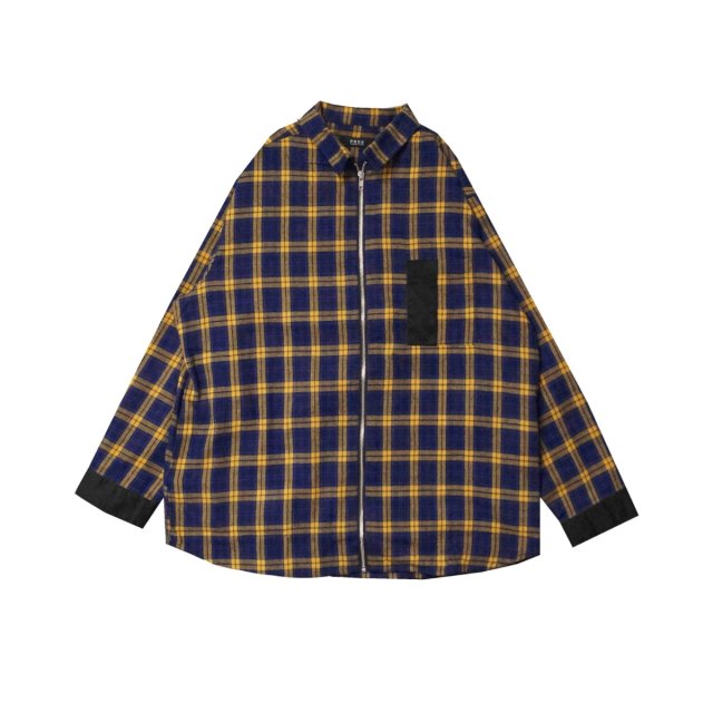 <img class='new_mark_img1' src='https://img.shop-pro.jp/img/new/icons1.gif' style='border:none;display:inline;margin:0px;padding:0px;width:auto;' />PRDX PARADOX TOKYO - CHECK ZIP SHIRTS ( YELLOW ) パラドックス チェックシャツ ファスナー セットアップ