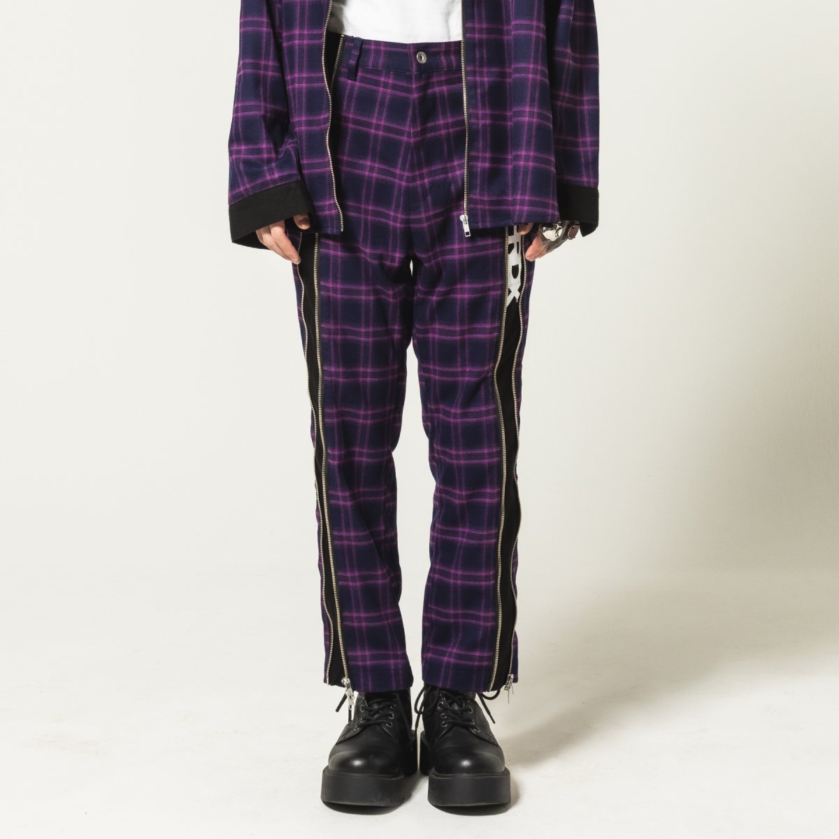 PRDX PARADOX TOKYO - ZIP WULTIWAY CHECK PANTS ( PURPLE