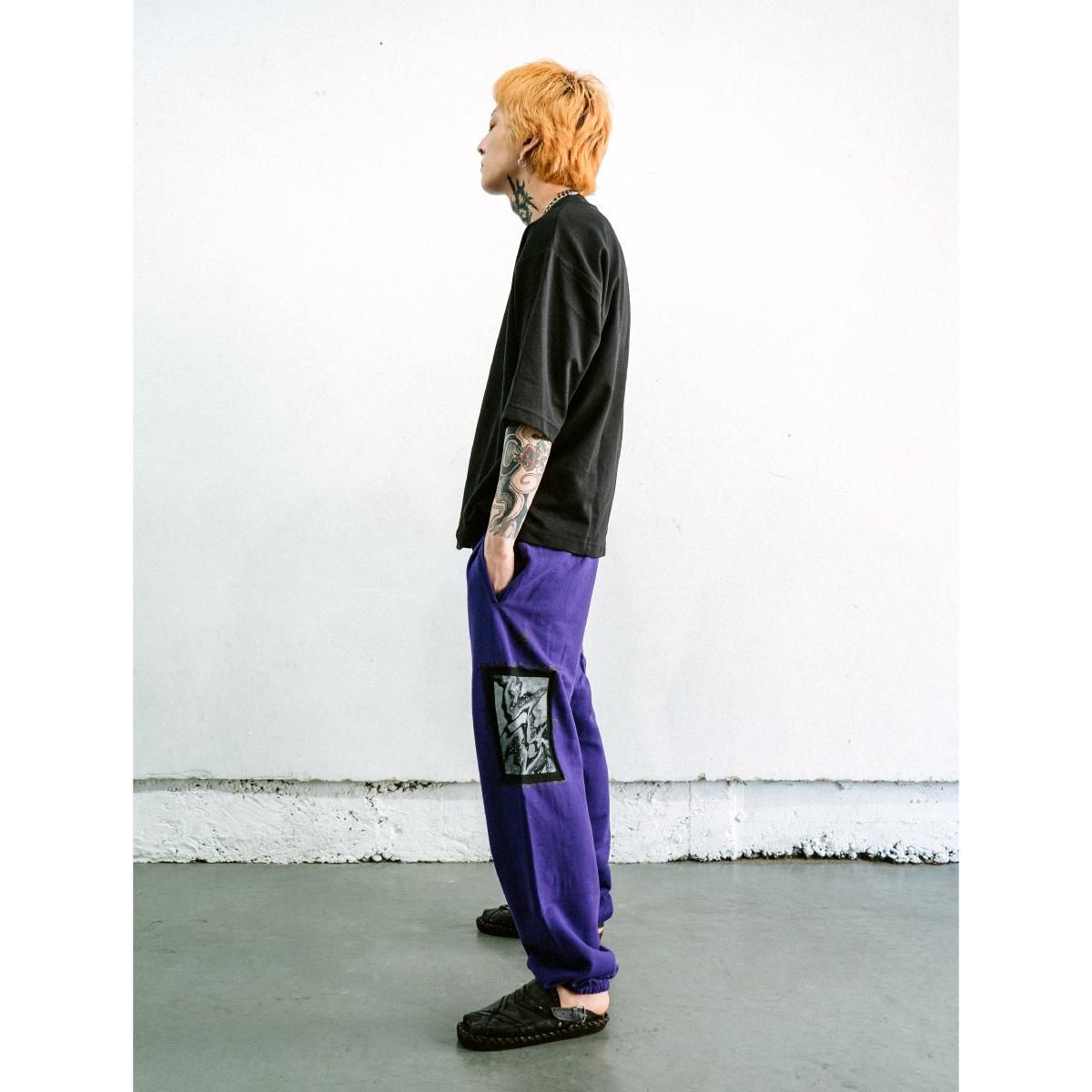 PRDX PARADOX TOKYO - DRAWING PATCH SWEAT PANTS ( PURPLE