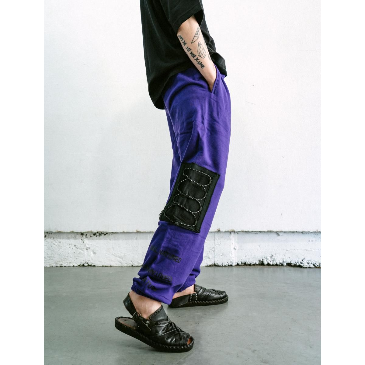 PRDX PARADOX TOKYO - DRAWING PATCH SWEAT PANTS ( PURPLE