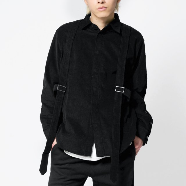 PRDX PARADOX TOKYO - BONTAGE BELT SHIRTS ( BLACK ) パラドックス コーデュロイボンテージシャツ セットアップ 22AW
