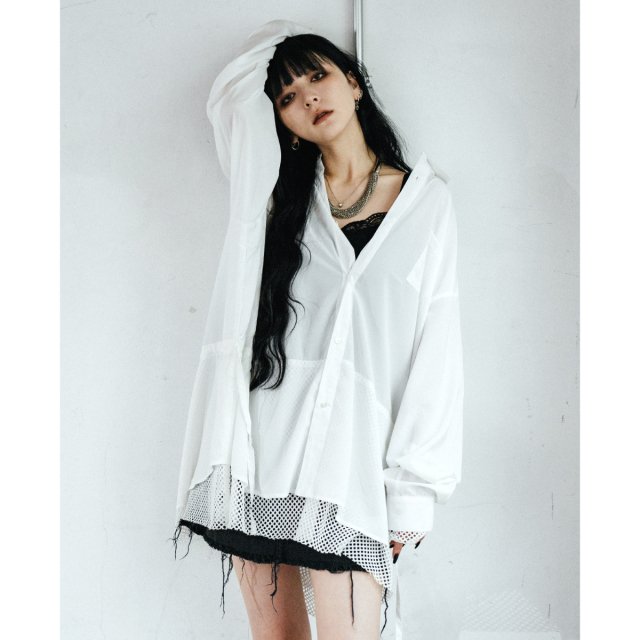【40％OFF】PRDX PARADOX TOKYO - MESH LAYERED SHIRTS (WHITE) パラドックス メッシュレイヤードシャツ