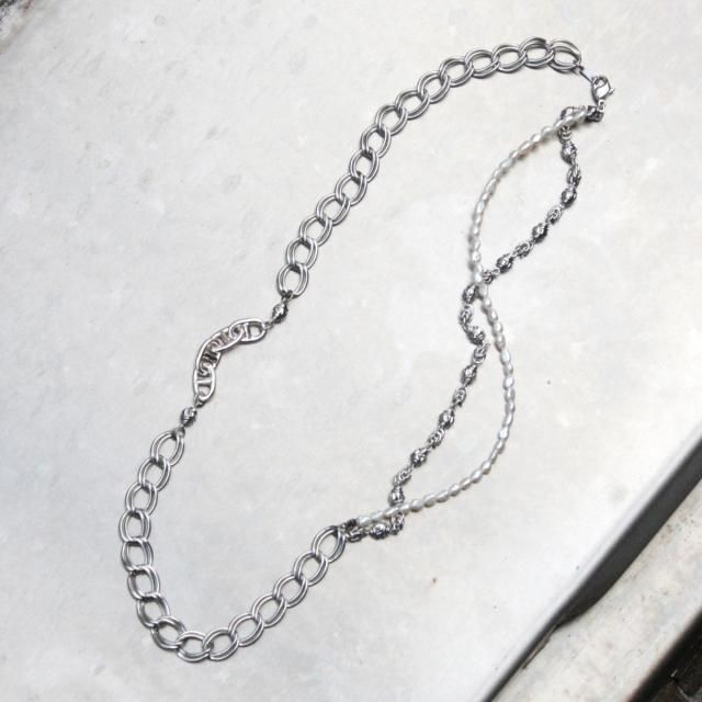 PRDX PARADOX TOKYO - DIVISIONS CHAIN STONE BEADS NECKLACE (PEARL) øѡ롡ȥ꡼ŷХͥå쥹