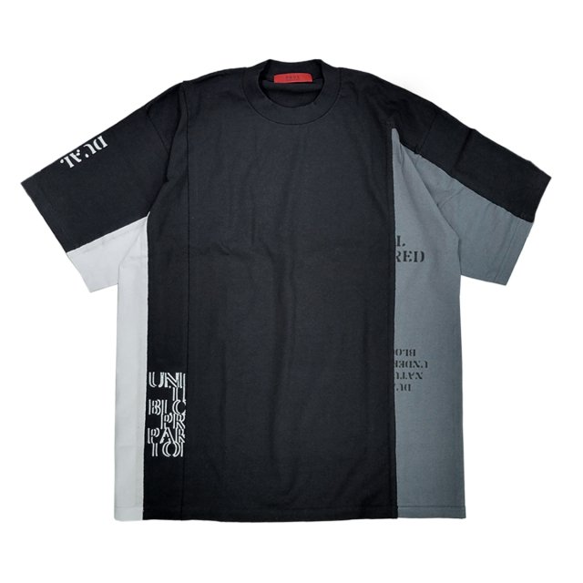 【5月26日(金)19時販売開始】PRDX PARADOX TOKYO - REBUILD PRINTED TEE ( BLACK ) パラドックス 切替デザイン 変形Tシャツ