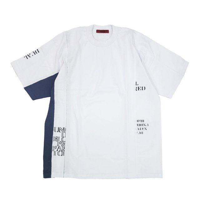 【5月26日(金)19時販売開始】PRDX PARADOX TOKYO - REBUILD PRINTED TEE ( WHITE ) パラドックス 切替デザイン 変形Tシャツ