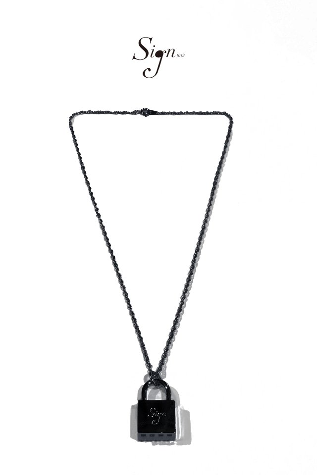 Sign1019 - Sign1019 PADLOCK NECKLACE(GUNMETAL BLACK)