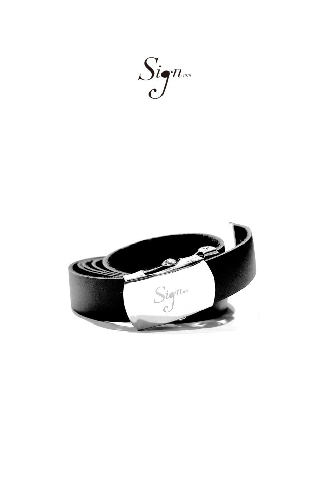 Sign1019 LEATHER BELT(BLACK)