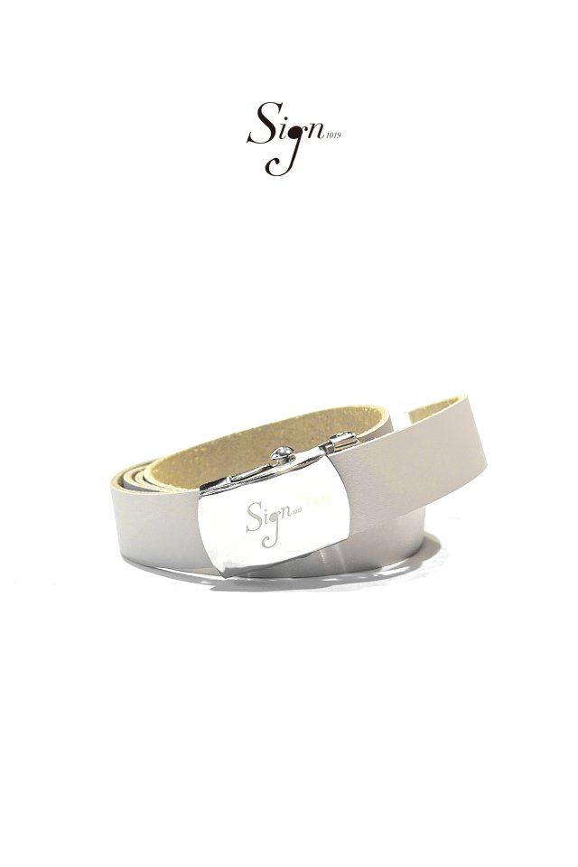 Sign1019 LEATHER BELT(BEIGE)