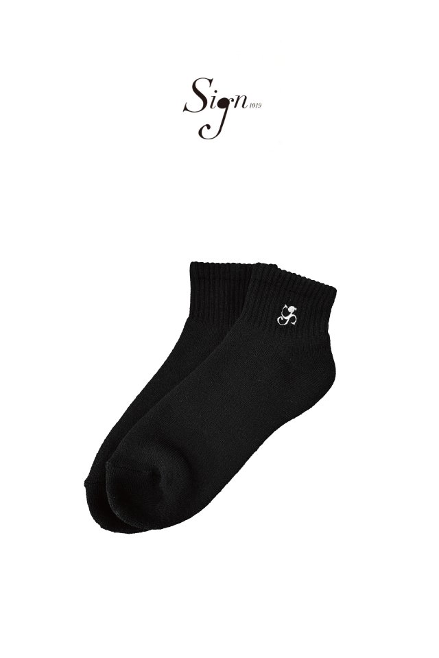 Sign1019 DANCING LOGO SHORT SOX(BLACK)