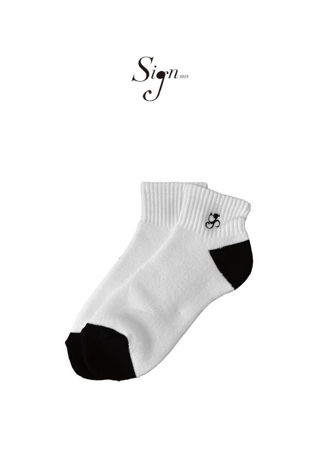 Sign1019 DANCING LOGO SHORT SOX(BLKWHT)