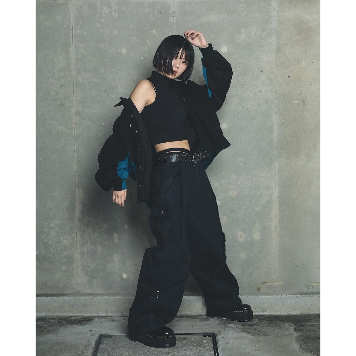 PRDX PARADOX TOKYO / SIDE SWEAT WIDE CORDUROY JACKET - BLACK