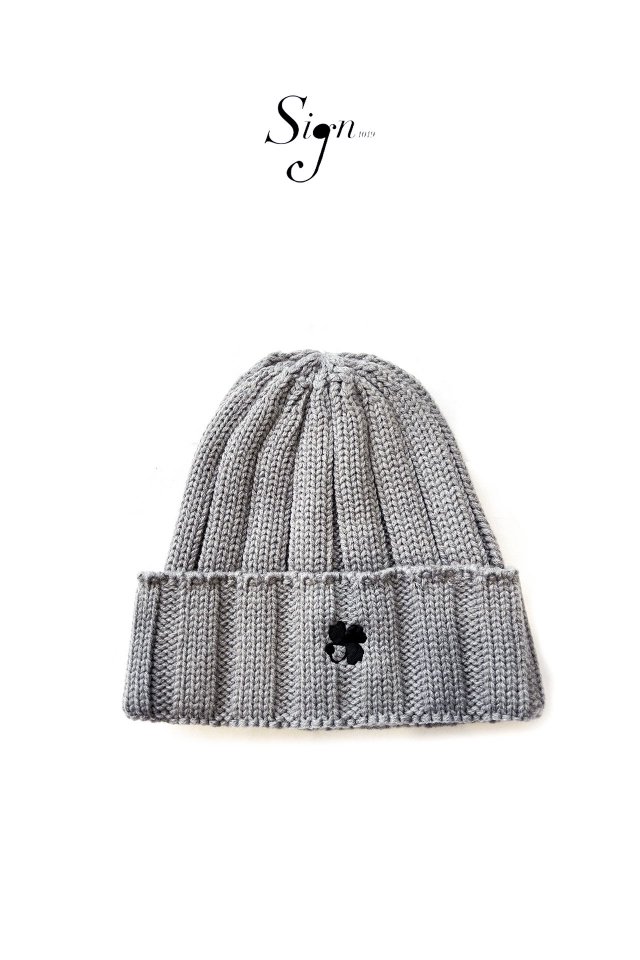 ͽ1-2ܤϤͽSign1019 - Sign1019 4LC LOGO RIB KNIT CAP(GRAY)