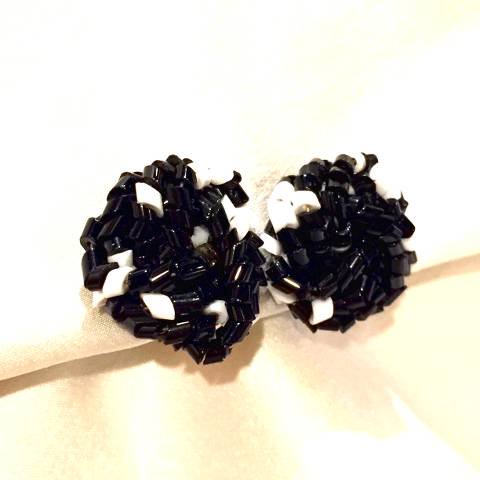 Black x White Beaded Earrings