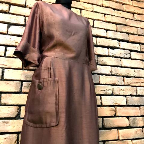Brown Double Pocket Dress