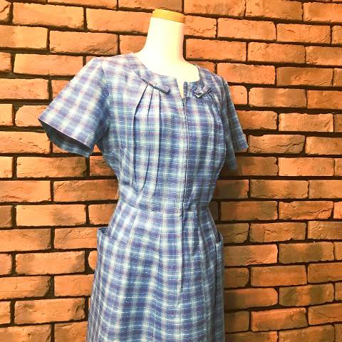 “Ann Taylor” Blue Plaid Day Dress