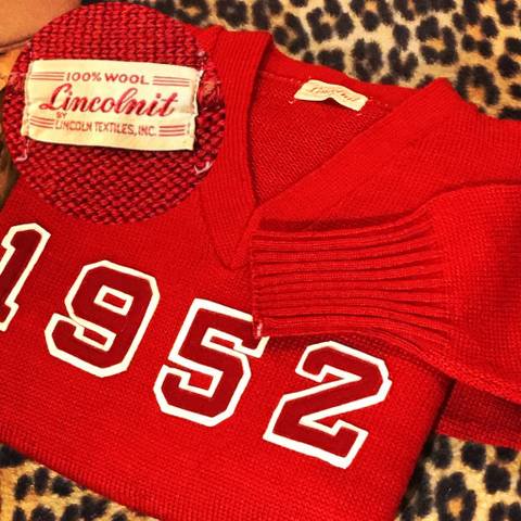 “Lincolnit” ”1952” Wool Award Sweater