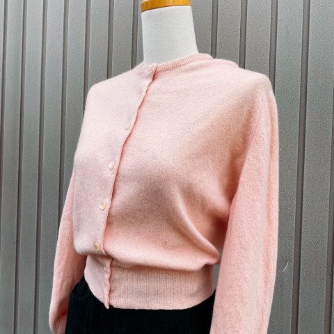 Pink Cashmere Knit Cardigan