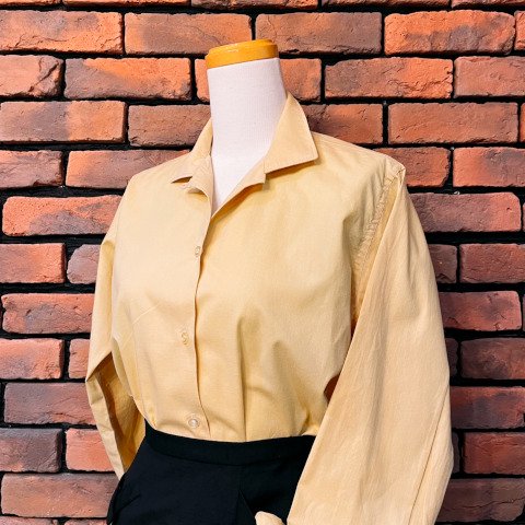 <img class='new_mark_img1' src='https://img.shop-pro.jp/img/new/icons13.gif' style='border:none;display:inline;margin:0px;padding:0px;width:auto;' />Pale Yellow Long Sleeve Open Collar Shirt
