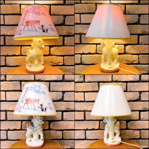 Zebra Ceramic Kid's Room Lamp w/Bambi Shade - HONEY BOP