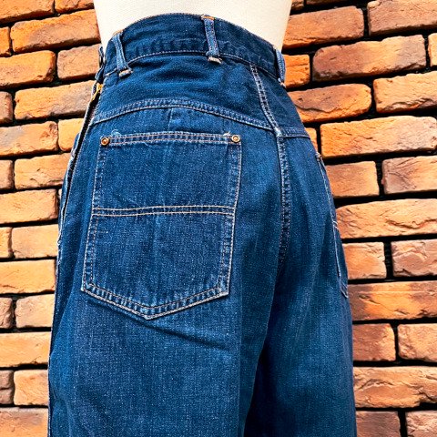 50's Side Zipper Denim Ranch Pants