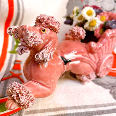 Pink Poodle Flower Vase