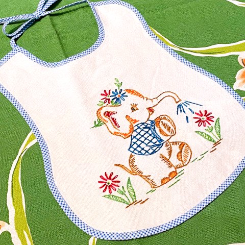 Elephant Embroidered Baby Bib