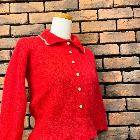 Mohair Knit Collared Sweater