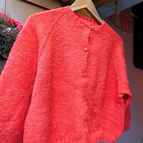 Pink Mohair Knit Cardigan