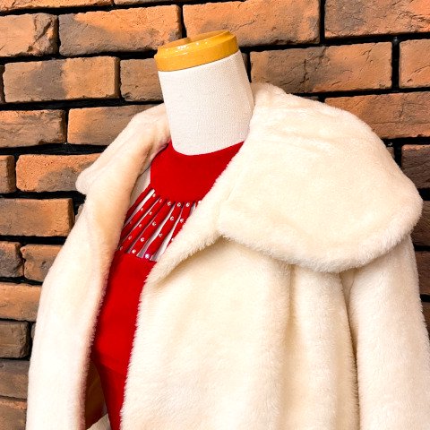 White Faux Fur Cropped Jacket, Bolero - HONEY BOP