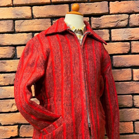<img class='new_mark_img1' src='https://img.shop-pro.jp/img/new/icons13.gif' style='border:none;display:inline;margin:0px;padding:0px;width:auto;' />Wool Shaggy Striped Sports Jacket, Adjustable Waist