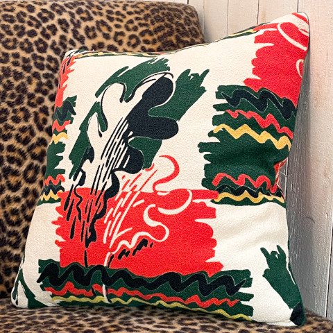 1950's Cactus Pattern Fabric Cushion