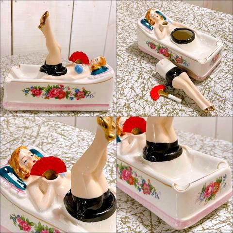 ピンナップガール PIN-UP GIRL 陶器 小物入れ 灰皿 2点セット ピンナップガール PIN-UP GIRL 陶器 小物入れ 灰皿 2点セット