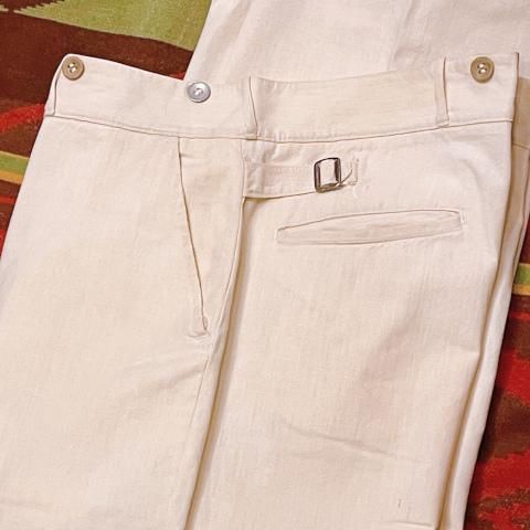 <img class='new_mark_img1' src='https://img.shop-pro.jp/img/new/icons13.gif' style='border:none;display:inline;margin:0px;padding:0px;width:auto;' />1940's Suspender Buttons & Side Adjuster Buckles Cotton Linen Work Pants